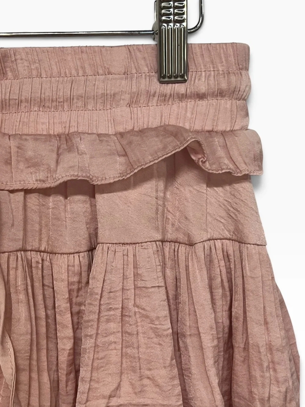 Day + Moon | Dusty Pink Ruffle Drawstring Skirt Skort L